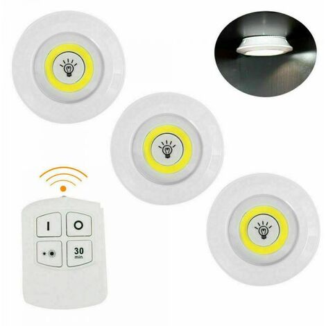 SET 3 FARETTI LED LIGHT CON TELECOMANDO REMOTE CONTROL PER SOFFITTO ARMADIO