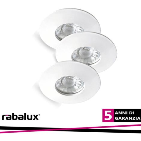 Set 3 faretti LED Randy Rabalux bianchi tondi IP44