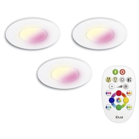 SET 3 Faretto da incasso Dual Performa 3x7W dimmerabile bianco + telecomando