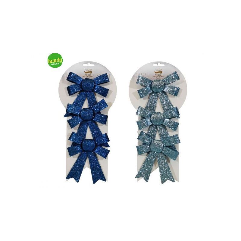 Set 3 fiocchi general trade h. 12cm blu