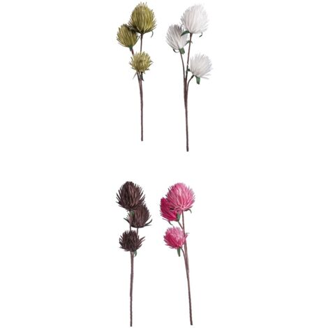 Set 3 Fiori Artificiali Protea con Ramo 100 cm 4 Colori Disponibili