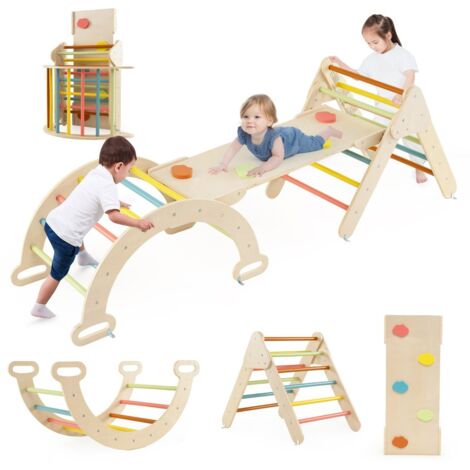 Set 3 giocattoli da arrampicata per bambini 1+ anni con triangolo arco salita, Set di arrampicata Macarons