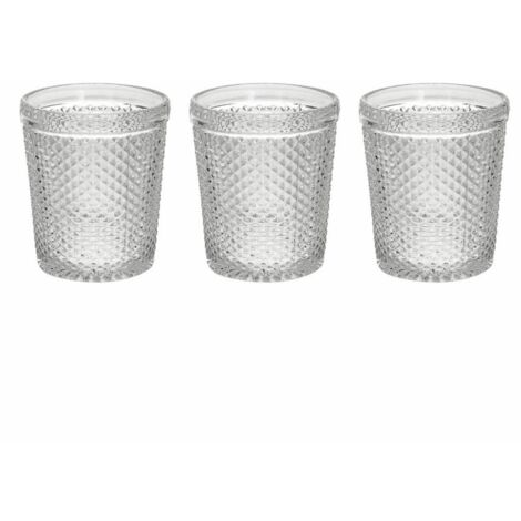 Set 3 Gläser 300 cc Diamante in transparentem Glas
