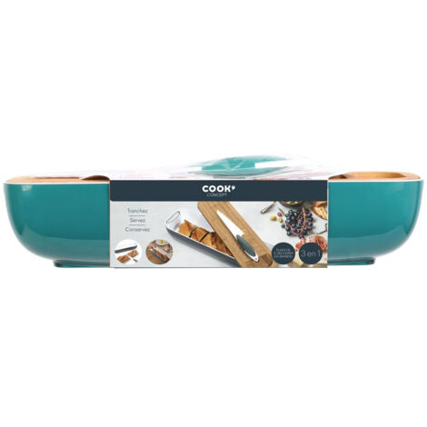 Set 3 in 1: tagliere, contenitore e coltello verde