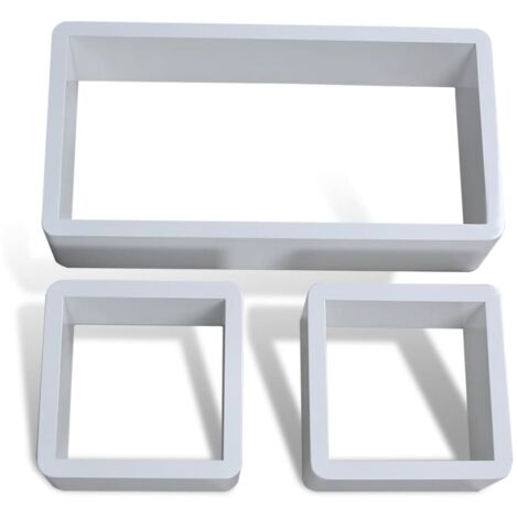 vidaXL Mensole a Cubo 3 pz - Bianco