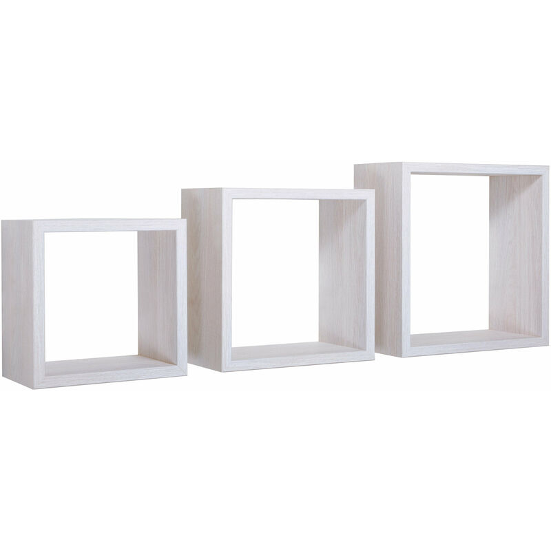 Giordanoshop - Set 3 Mensole da Parete Cubo in Fibra di Legno Incubo Rovere Imperiale