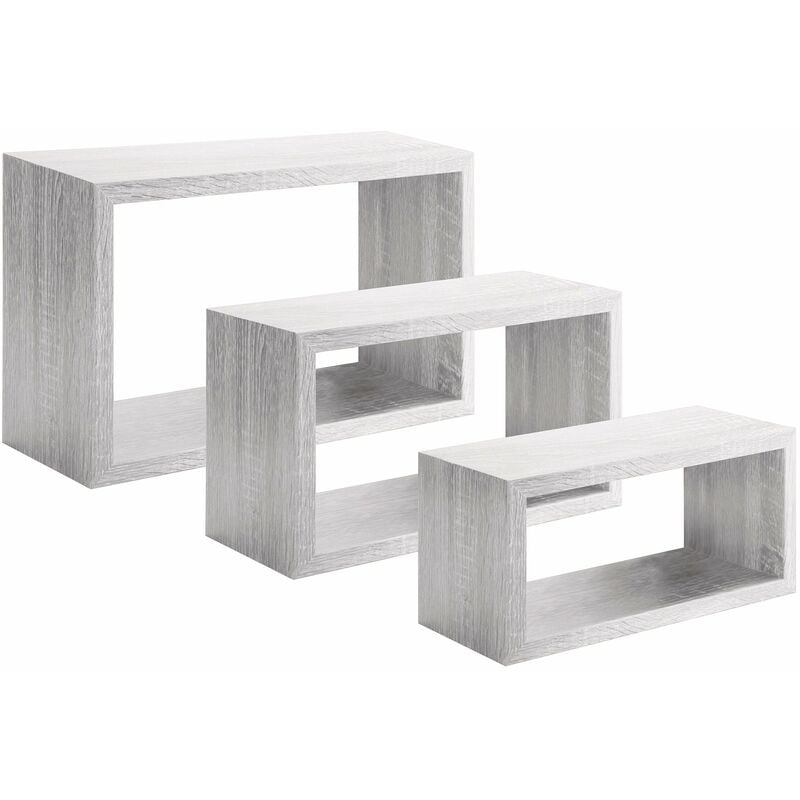 Giordanoshop - Set 3 Mensole da Parete Rettangolare in Fibra di Legno Trittico Rovere Imperiale