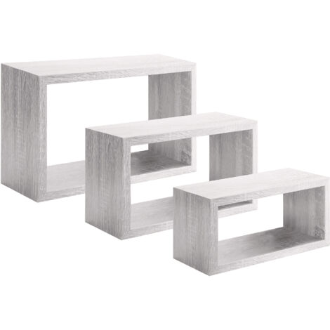 Set 3 Mensole da Parete Rettangolare in Fibra di Legno Trittico Rovere Imperiale