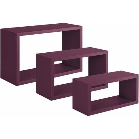 Mensola Viola, Scaffale modulare moderno da parete, Cubo portaoggetti  componibile, Mensola a muro, 100% Made in Italy, 30x25h30 cm, Ruggine, con  imballo rinforzato