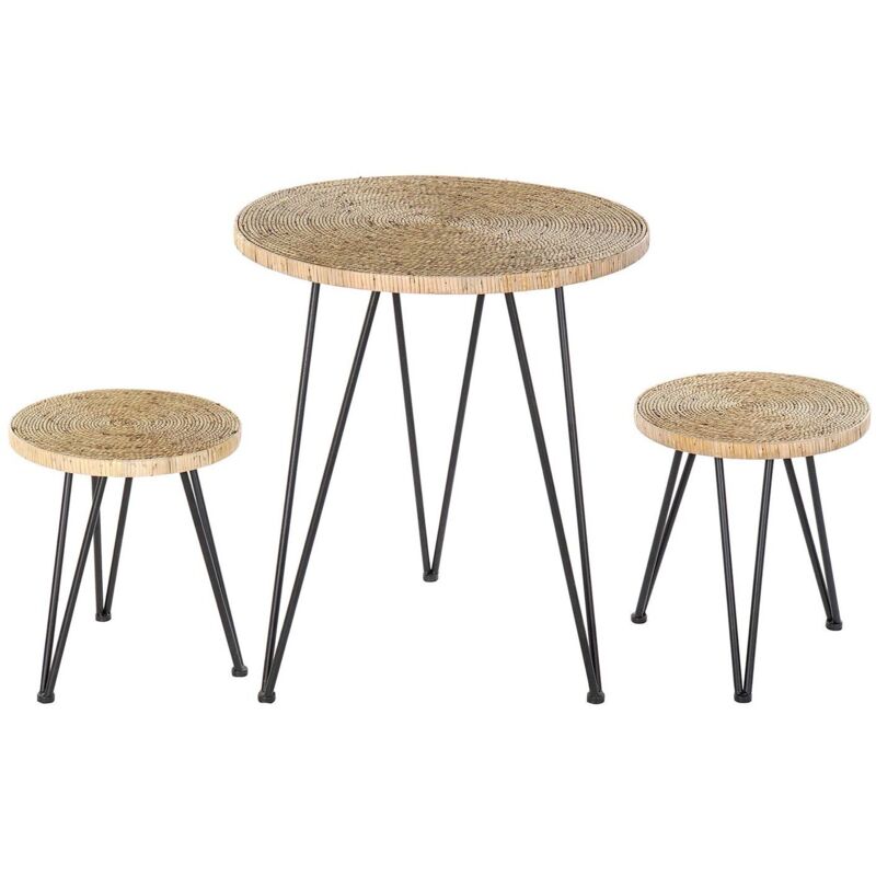 

Set 3 Mesitas Auxiliares Ratan Ancho: 60 Cm X Largo: X Alto: 70 Cm