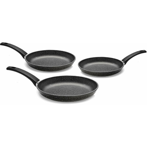 Set 3 Padelle Ø20-24-28 cm in Alluminio Pressofuso Antiaderente Olympia Hard Cook