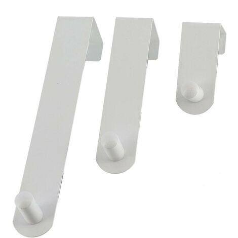 Set 3 pateres acier inoxydable pour porte - blanc - Tendance