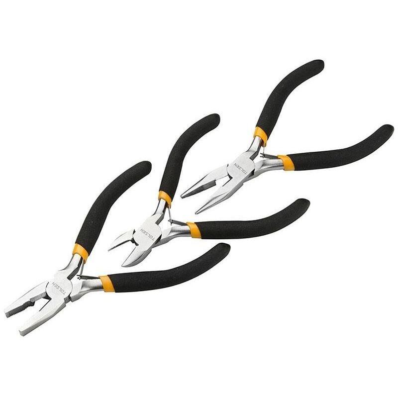 Tolsen - set 3 pcs mini pinces pour electronique 115MM