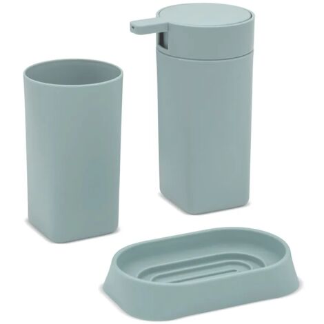 Set 3 pezzi accessori bagno acquamarina in abs Tender