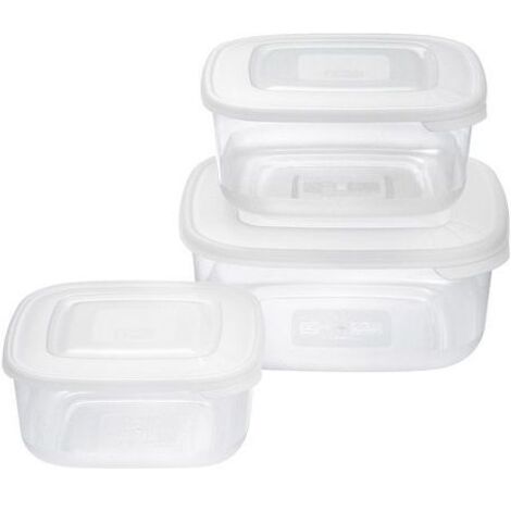 Set 3 Pezzi Contenitori Frigobox Quadrati Trasparenti Tontarelli