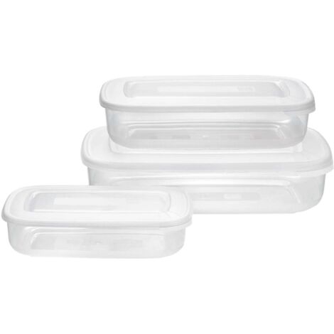 Set 3 Pezzi Contenitori Frigobox Rettangolari Trasparenti Tontarelli