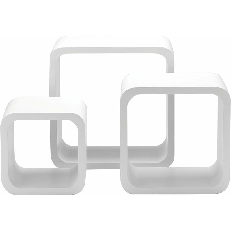 Set 3 pièces (17x17x15 + 22x22x15 + 27x27x15 cm) ésincets carrés blancs stunned box 4 pièces