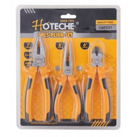 Set 3 Pinze di Precisione Diagonale Becchi Lunghi Universale Cromo Vanadio