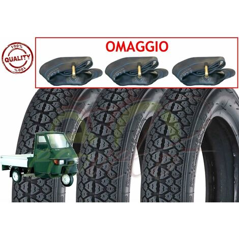 Set 3 Pneumatici 100/90-10 + 3 CAMERE d'Aria per Piaggio Ape Scooter Vespa VESPONE 61L GOMME COPERTONI Disegno M I C H E L I N Union