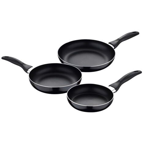 Set 3 Poêles (16+20+24cm) Aluminium Pressé, Marine Noir, San Ignacio