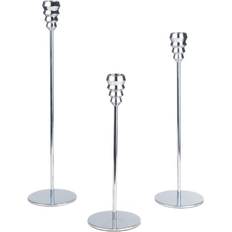 Set 3 Portavela Metal Plateado 843657