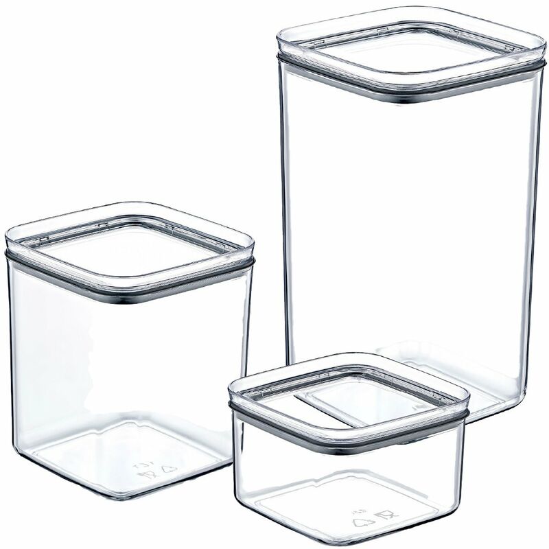 Set 3 Recipientes Herméticos para Alimentos Pequeño, Mediano y Grande,