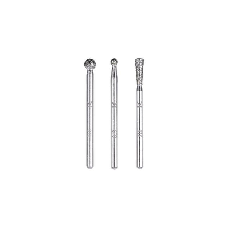 Wolfcraft - 5988000 jeu de goupilles de ponçage diamantées, sphériques et coniques, 3 pièces 1 set