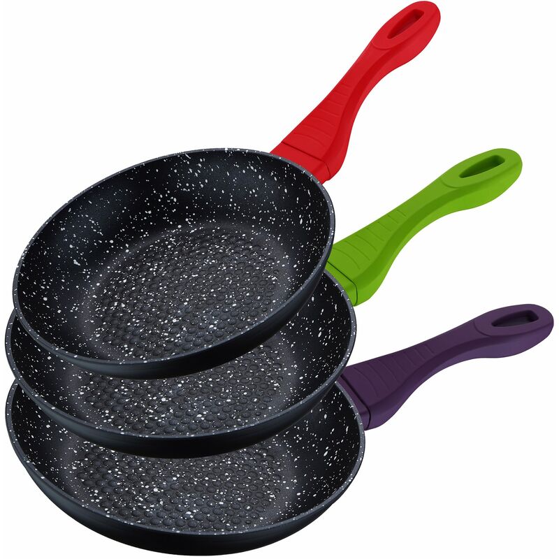 

Set 3 sartenes 20/24/28 cm en aluminio forjado Mangos en polipopileno Tribeka SH