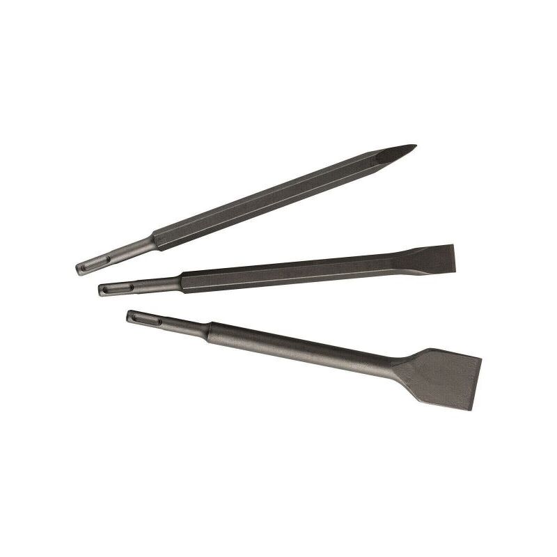 Image of Topolenashop - set 3 scalpelli sds plus 2 spatola 1 a punta martello demolitore scalpello 250MM