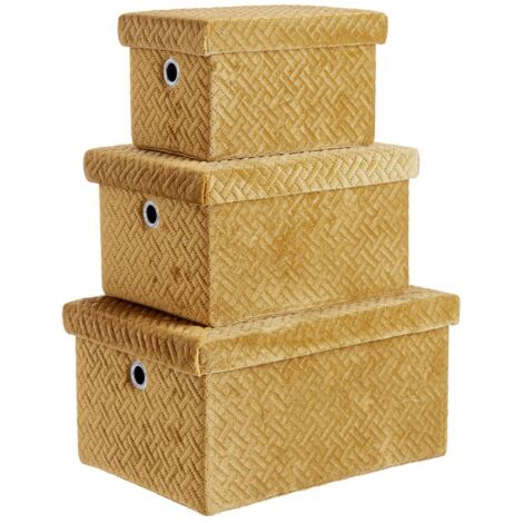 Set 3 Scatola "Averill" rettangolare Ocra