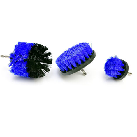 SET 3 SPAZZOLE SPAZZOLA ROTANTE PER TRAPANO PULIZIA CERAMICA FUGHE GRIGLIE GEKO