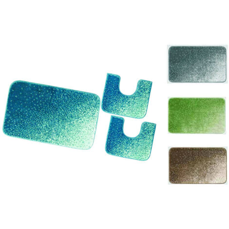 Set 3 Tappeti Tappetini da Bagno Ibisco 4 Colori