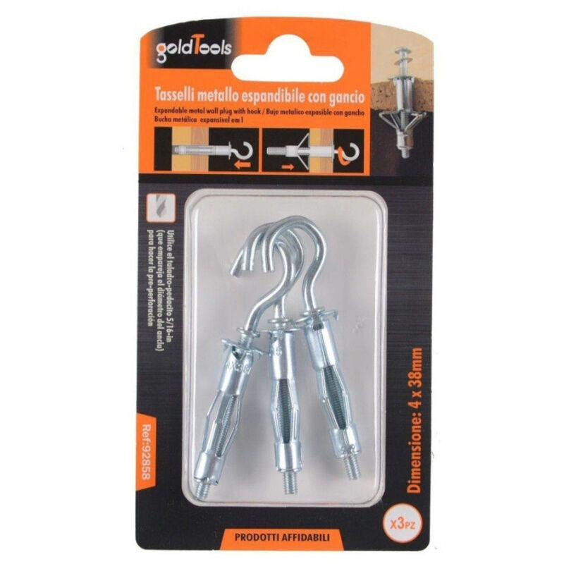 Trade Shop - satz 3 metallspreizhakenschrauben stil c 4X38MM 92858 -