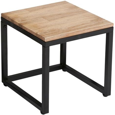 Set 3 Tavoli Bassi impilabili in Legno e Metallo 30 - 40 e 50cm