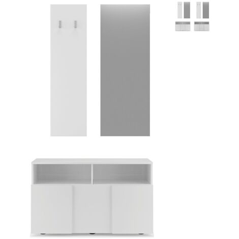 SET 3-teilig mit kleinem Schrank, Wandgarderobe und Spiegel Dama – H165 cm