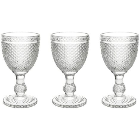 Set 3 transparente Kelche cc 280 Diamante transparentes Glas