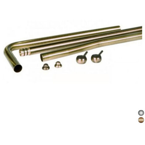 SET 3 TUBI OTTONE PER CASSETTA ALTA ANTICHIZZATA Cromo