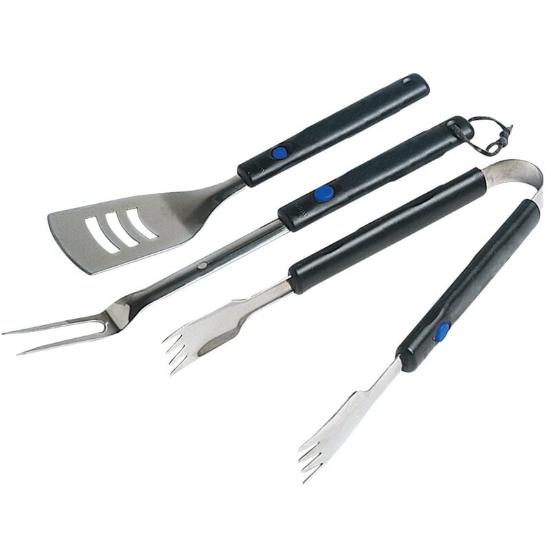 Set 3 ustensiles inox manche extensible