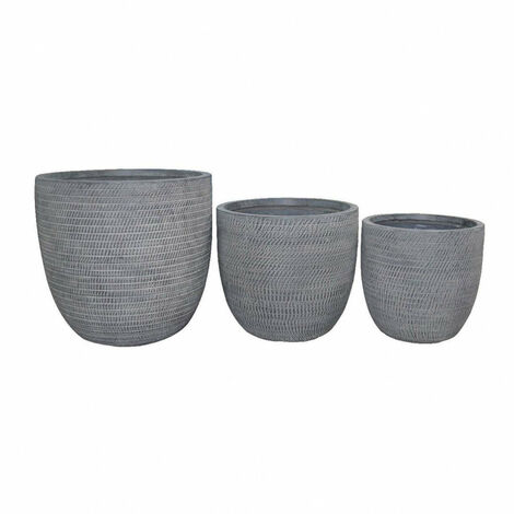 Set 3 Vasi Calla 2 in Fibra di argilla Grigio