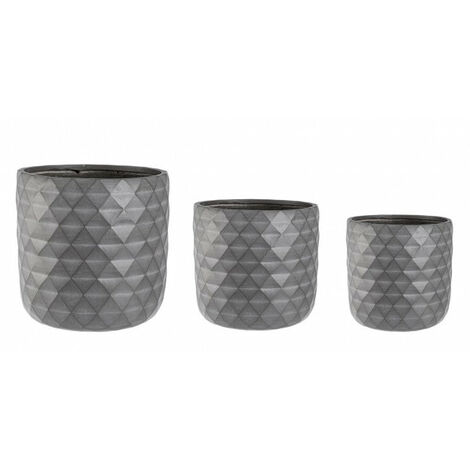 Set 3 Vasi Pyramid Antracite