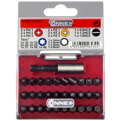 set 30 inserti per avvitatore connex "max-power" con supporto magnetico