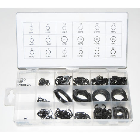 SET 300PZ ASSORTIMENTO ANELLI SEGEER DI SICUREZZA SNAP-RING DI FISSAGGIO