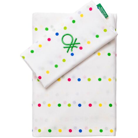 SET 3PC CAMA (SÁBANA BAJERA 140X200+30CM + SÁBANA ENCIMERA 240X240CM + FUNDA ALMOHADA 45X115CM) RAINBOW BENETTON 70%ALGODÓN + 30% POLIÉSTER
