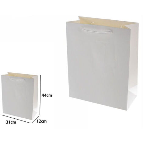 Set 3pcs Gift Bag Pouches 44x31x12cm 69901 White With Drawstring Handle