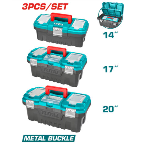 SET 3PZ CASSETTE VALIGETTE PORTAMINUTERIE UTENSILI ORGANIZER ATTREZZI TOTAL