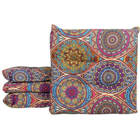 Set 4/6 Cuscini Geometrico Sedia con Lacci Prodotto Italiano 40 x 40 Daiki Naranja - 4 Pezzi