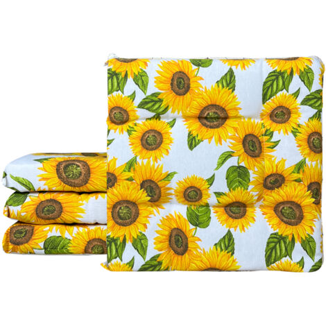 Set 4/6 Cuscini Geometrico Sedia con Lacci Prodotto Italiano 40 x 40 MaggieAmarillo - 4 Pezzi