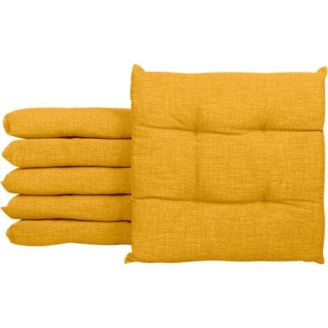 Cuscino per sedia da giardino 40x40 cm con pattina giallo ocra