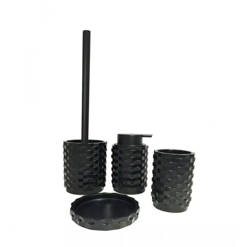Set 4 accessoires salle de bain noir - wendy