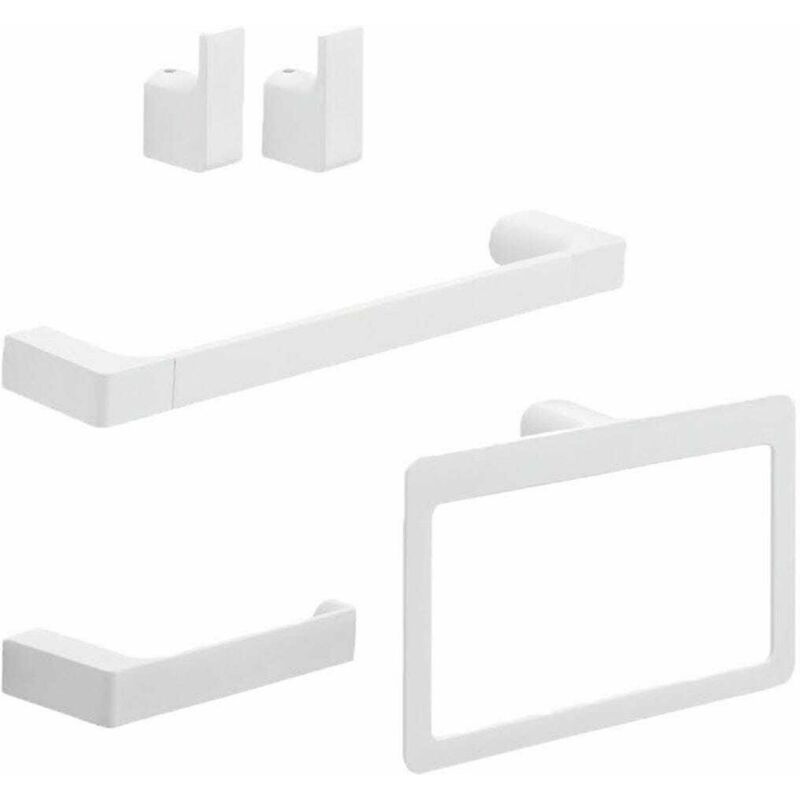 Set 4 Accessoires De Salle De Bain Blanc Mat Giacinto